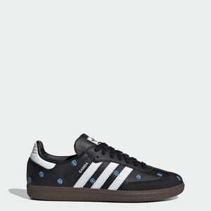 ADIDAS Black Samba with blue flowers
